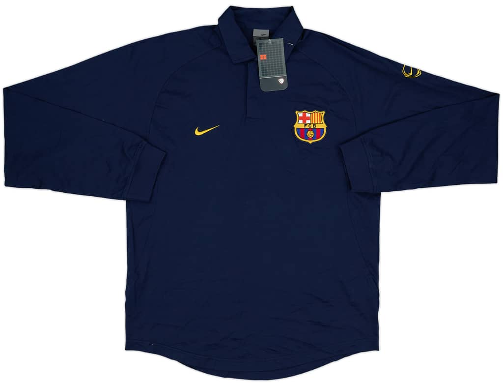 2003-04 Barcelona Nike Player Issue Polo L/S Shirt (M)