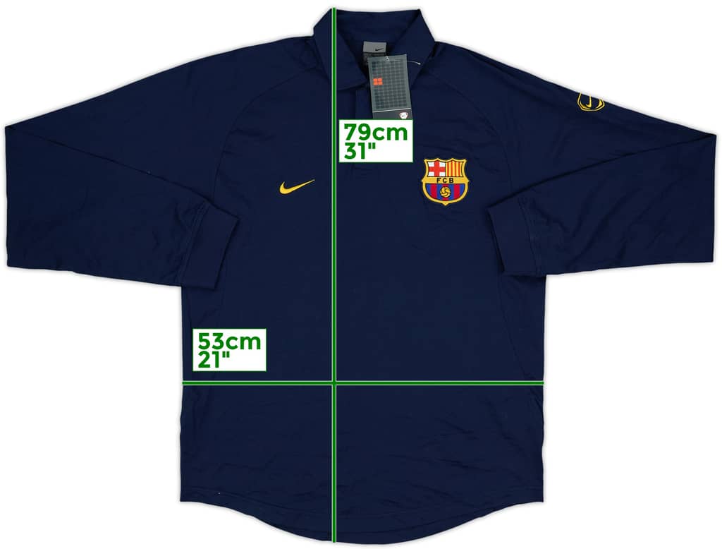 2003-04 Barcelona Nike Player Issue Polo L/S Shirt (M)