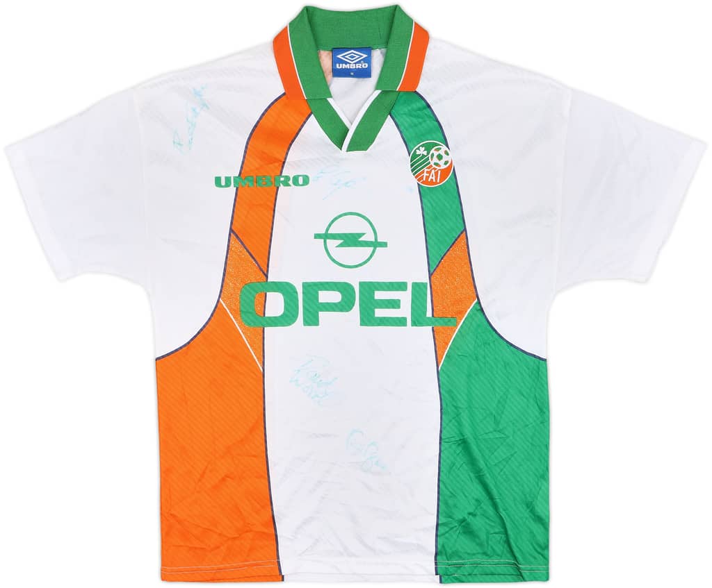 1994-96 Ireland Signed Away Shirt - 8/10 - (M)