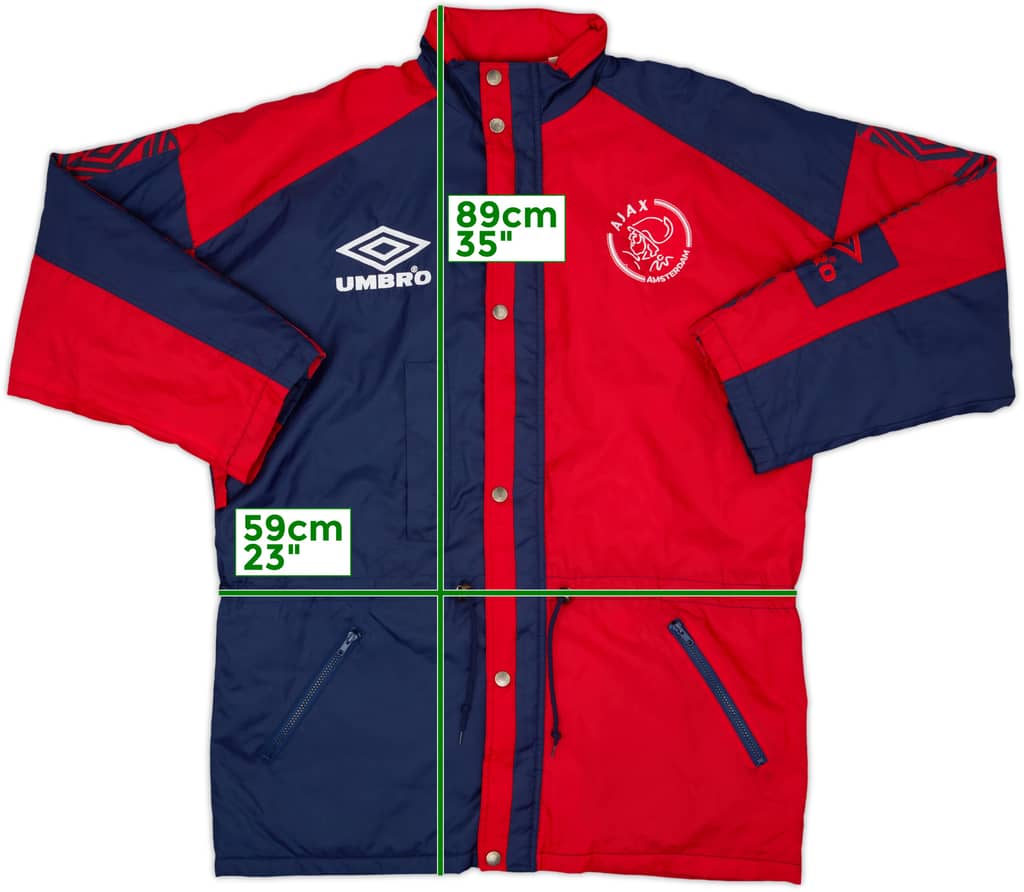 1993-94 Ajax Umbro Padded Bench Coat - 9/10 - (XL)
