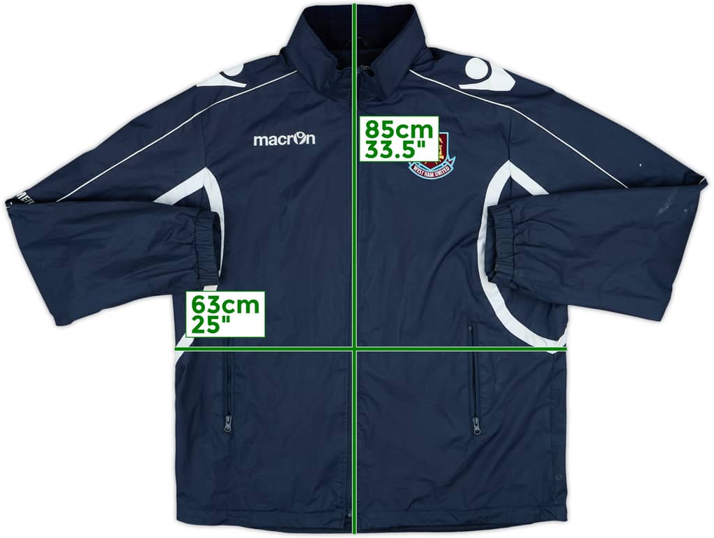 2010-11 West Ham Macron Hooded Rain Jacket - 8/10 - (XL)