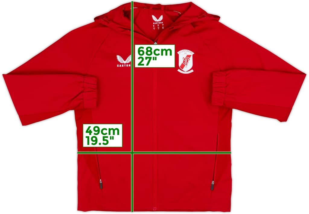 2024-25 Glentoran Castore Hooded Track Jacket - 8/10 - (M)
