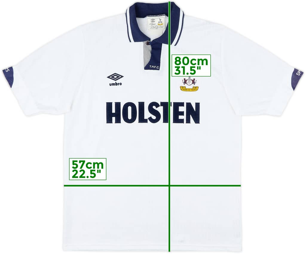 1991-93 Tottenham Home Shirt - 8/10 - (L)