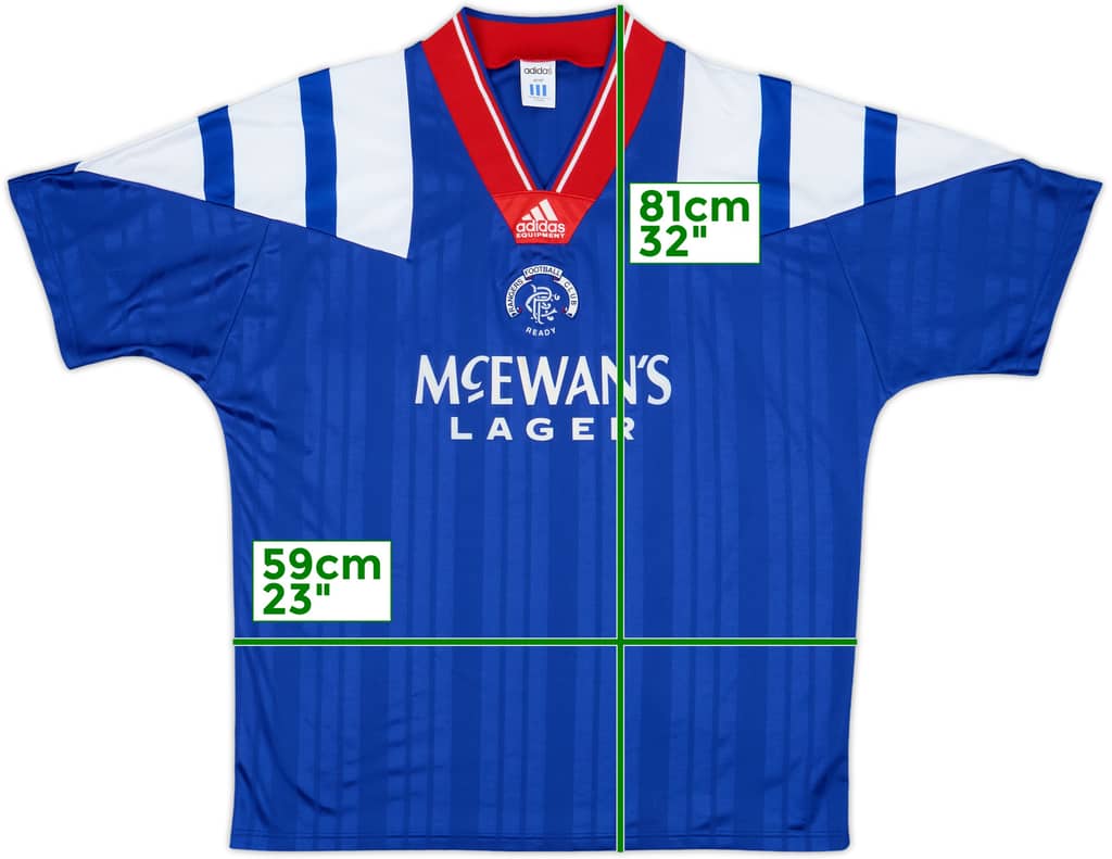 1992-94 Rangers Home Shirt - 8/10 - (L/XL)