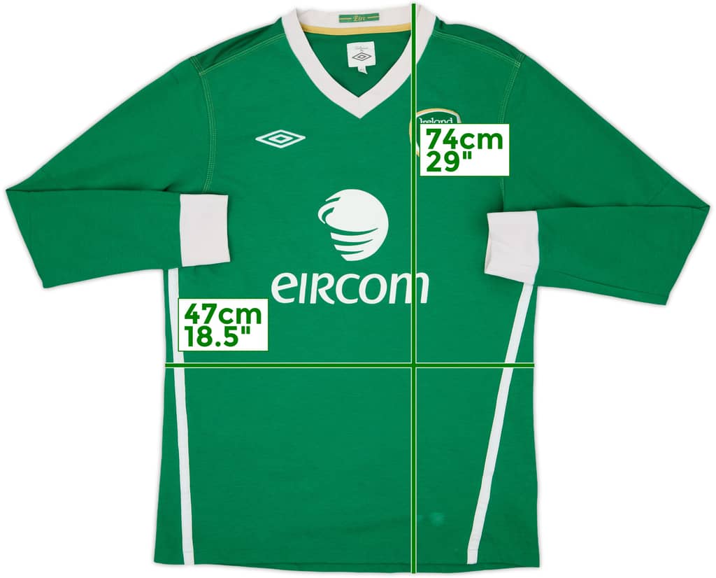 2010-11 Ireland Home L/S Shirt - 7/10 - (M)