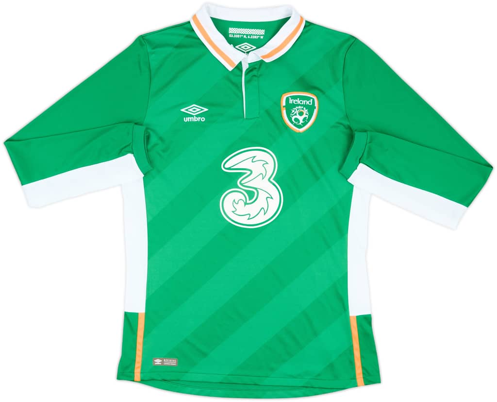 2016-17 Ireland Home L/S Shirt - 7/10 - (M)