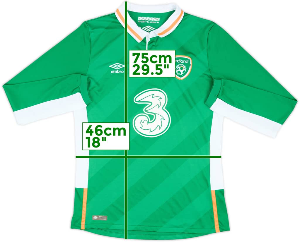 2016-17 Ireland Home L/S Shirt - 7/10 - (M)