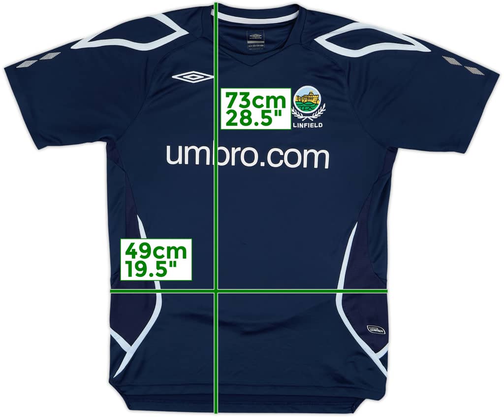 Camiseta Umbro de entrenamiento del Linfield 2008-09 - 8/10 - (M)