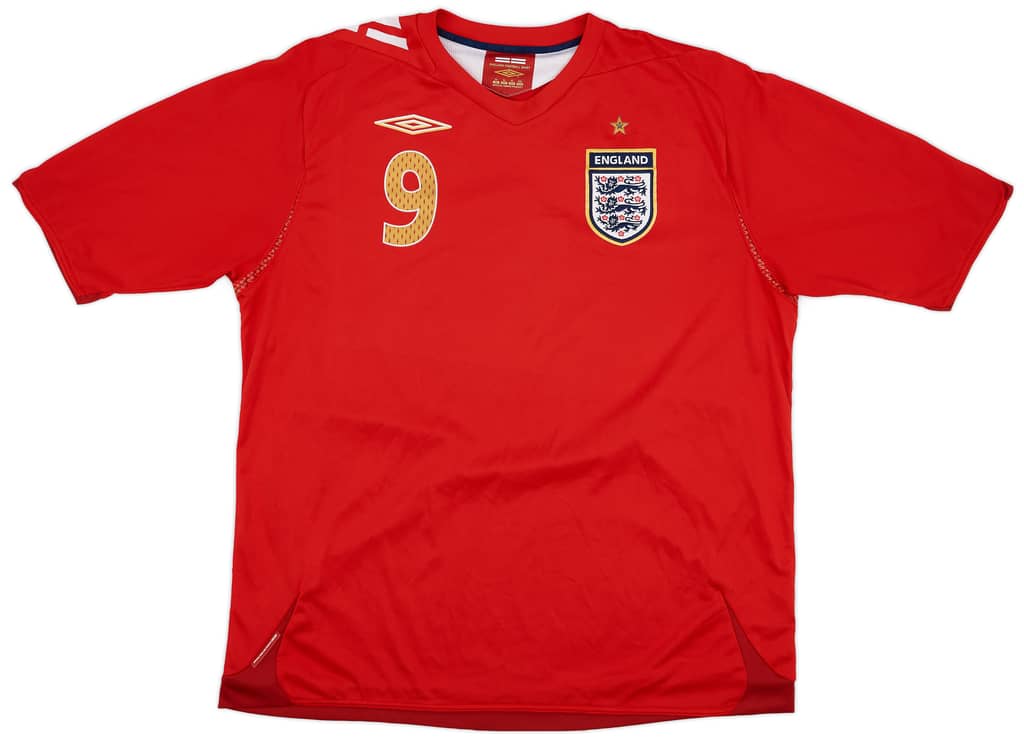 2006-08 England Away Shirt #9 - 9/10 - (XL)