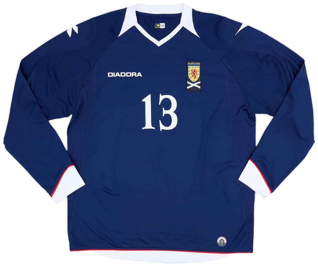 2008-09 Scotland Home L/S Shirt #13 - 8/10 - (XXL)