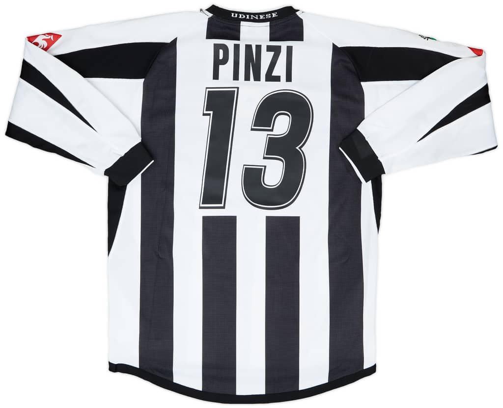 2003-04 Udinese Match Issue Home L/S Shirt Pinzi #13