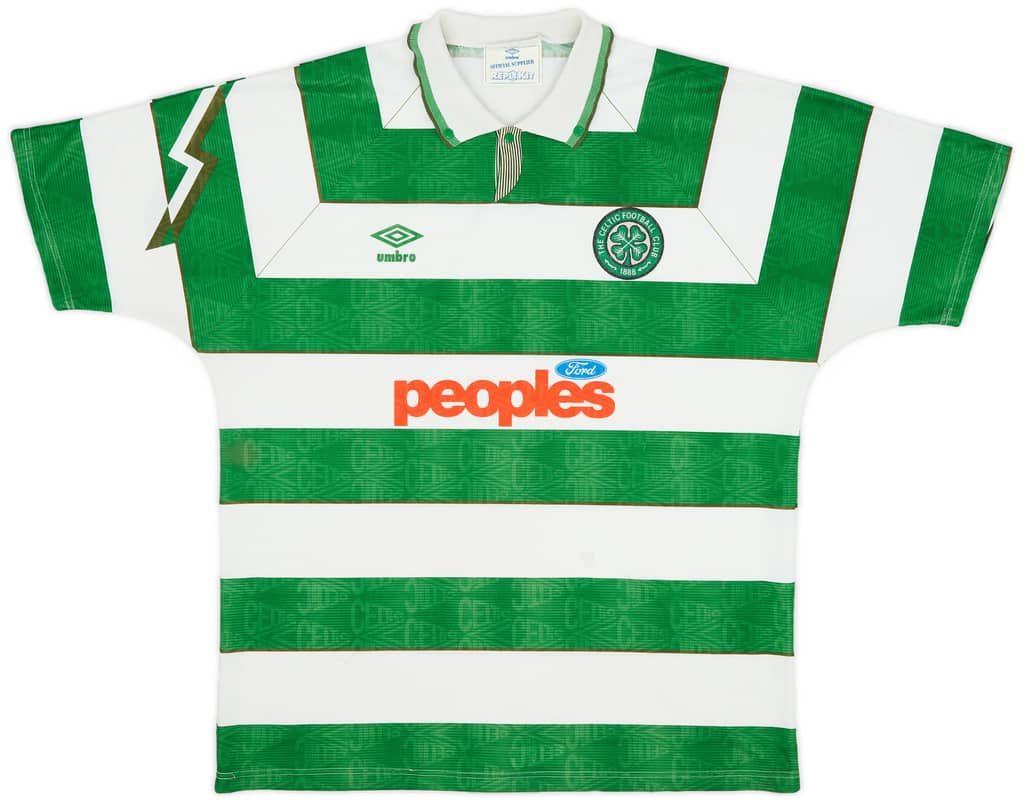 1991-92 Celtic Home Shirt - 8/10 - (L)