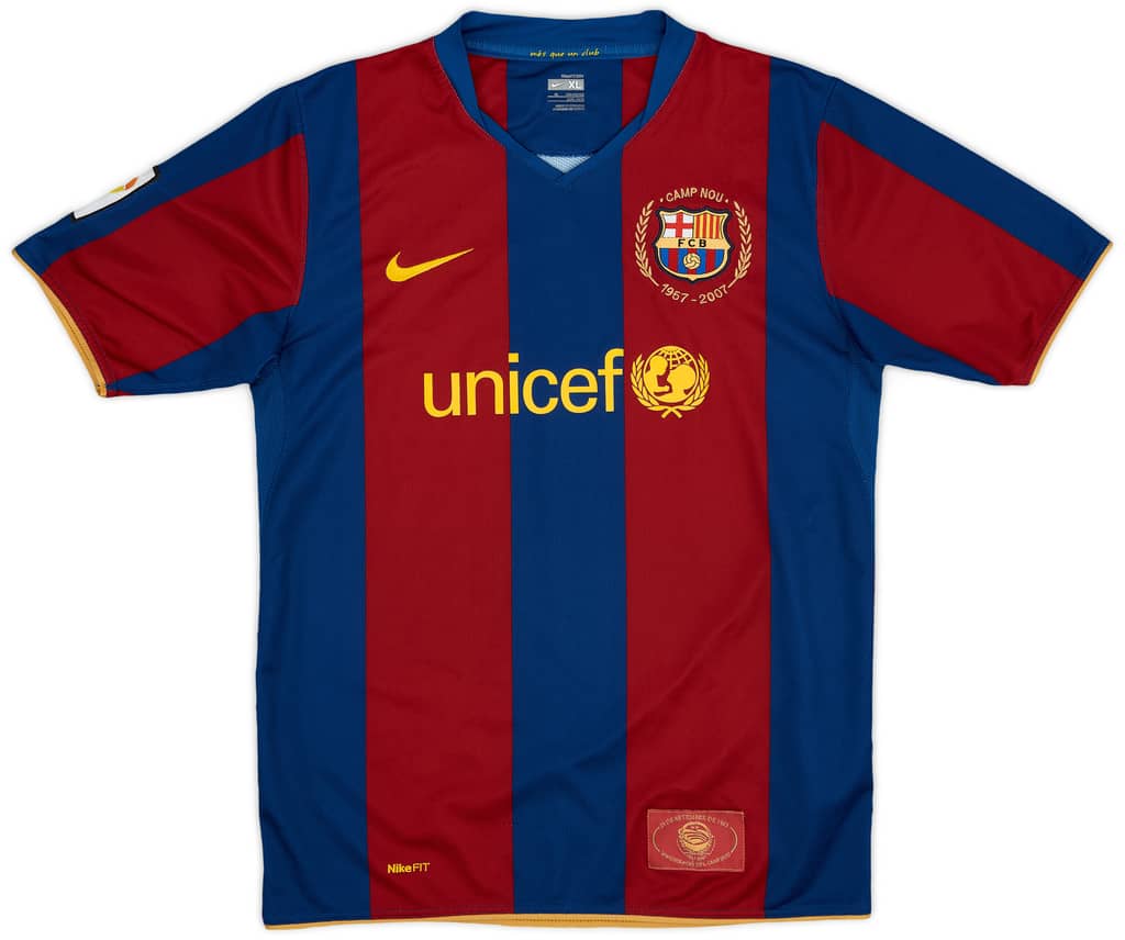 2007-08 Barcelona Home Shirt - 8/10 - (XL.Boys)