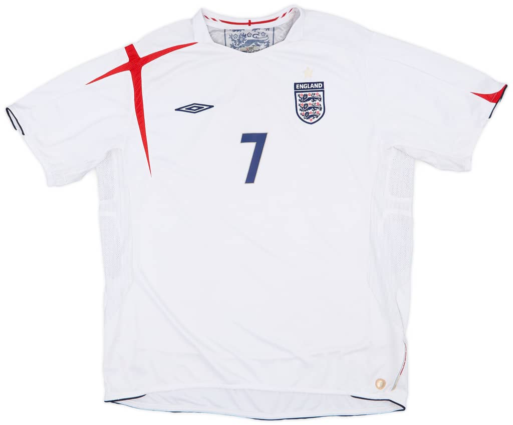2005-07 England Home Shirt Beckham #7 - 6/10 - (XXL)