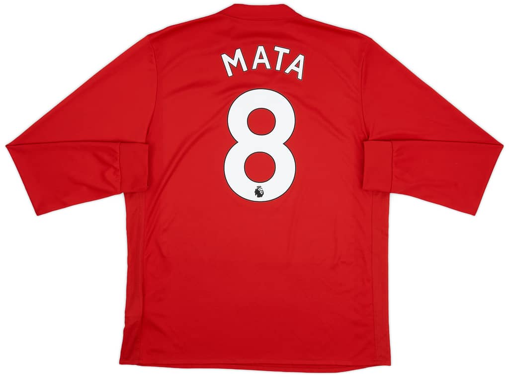 2017-18 Manchester United Home L/S Shirt Mata #8 - 8/10 - (L)