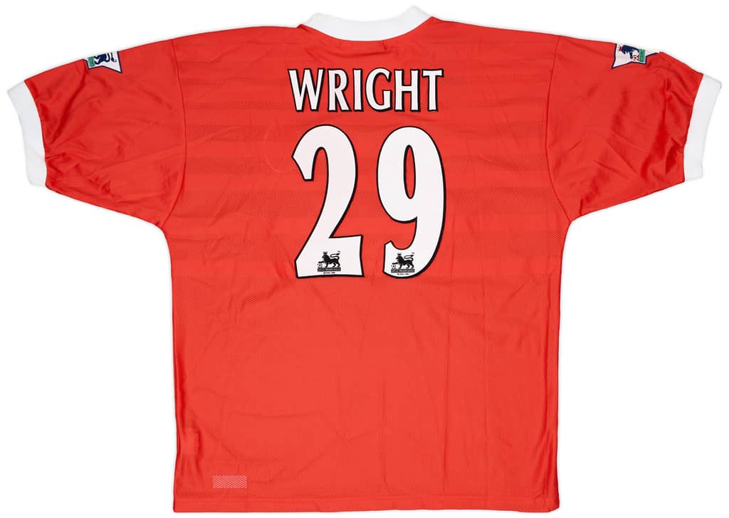 1998-99 Liverpool Match Issue Home Shirt Wright #29