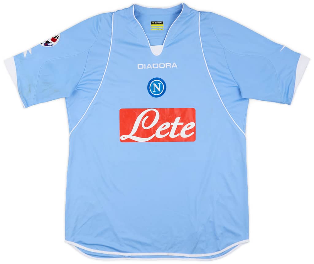 2007-08 Napoli Match Issue Home Shirt Lavezzi #7
