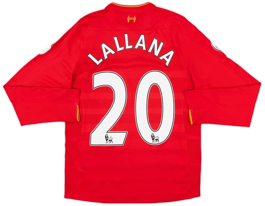 2016-17 Liverpool Home L/S Shirt Lallana #20 - 8/10 - (XL.Boys)