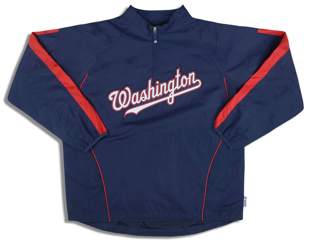 2009 Washington Nationals Majestic Cool Base 1/4 Zip Windbreaker Jacket XL