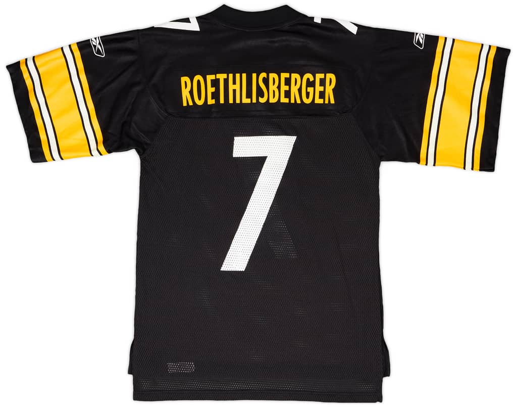2005-06 Pittsburgh Steelers Roethlisberger #7 Reebok On Field Home Jersey - 6/10 - (S)