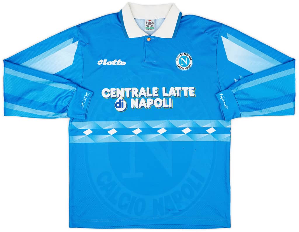 1996-97 Napoli Home L/S Shirt - 5/10 - (S)