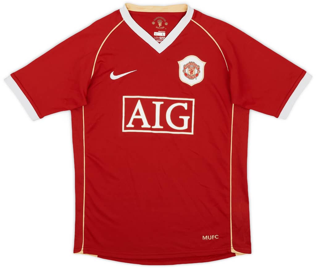 2006-07 Manchester United Home Shirt - 8/10 - (L.Boys)