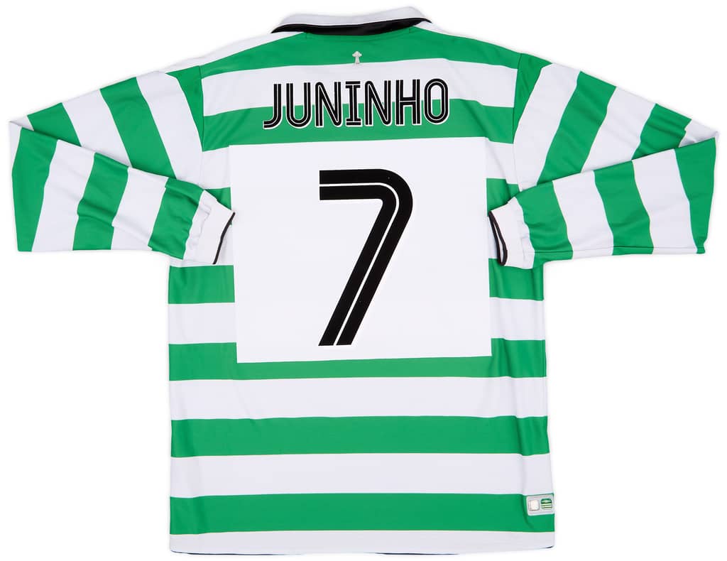 2004-05 Celtic Home L/S Shirt Juninho #7 - 7/10 - (L)