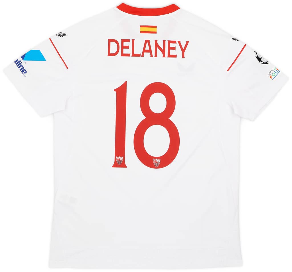 2022-23 Sevilla Match Issue Champions League Home Shirt Delaney #18