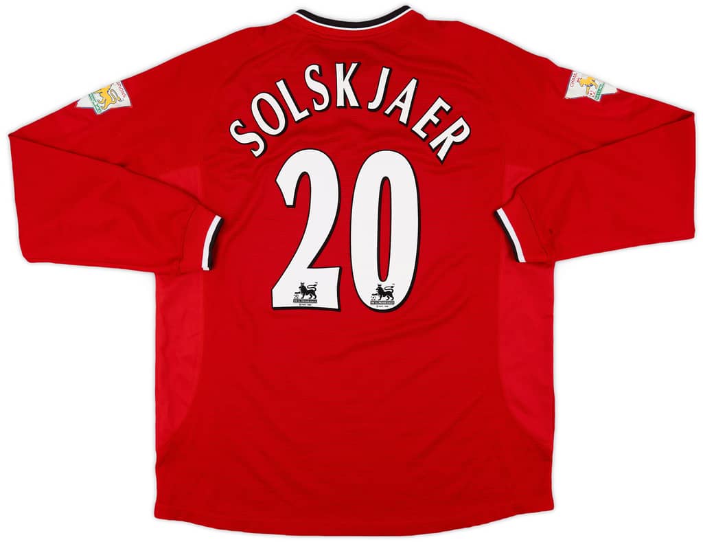 2000-02 Manchester United Home L/S Shirt Solskjaer #20 - 6/10 - (XXL)