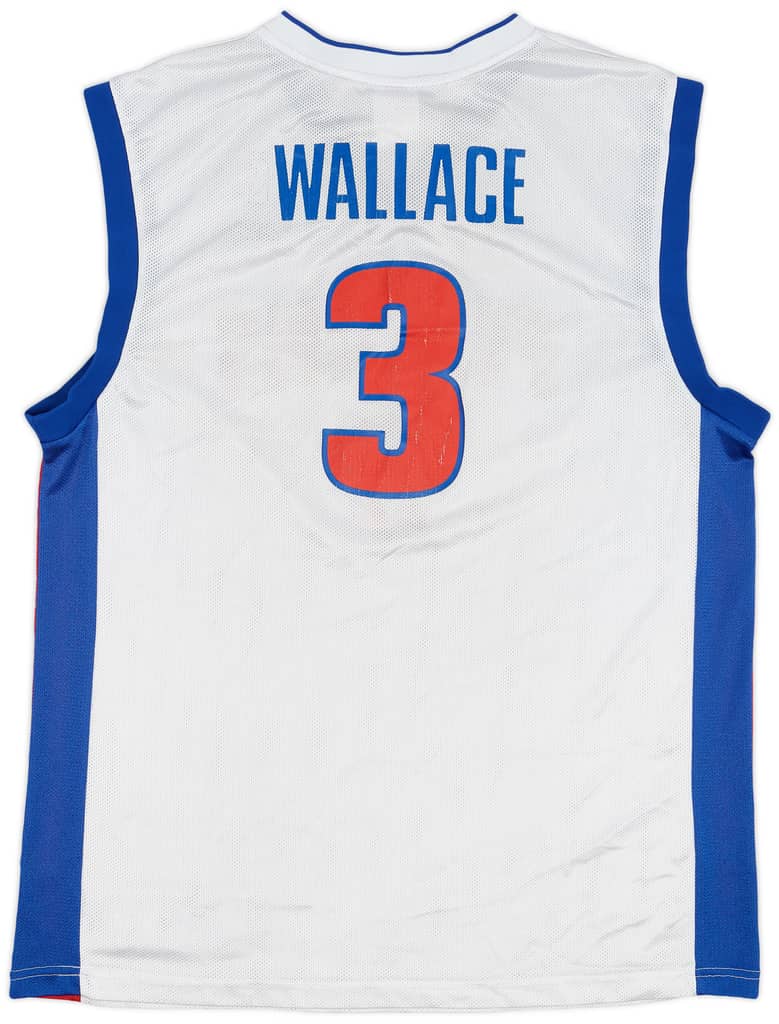 2002-06 Detroit Pistons Wallace #3 Reebok Home Jersey - 6/10 - (L)