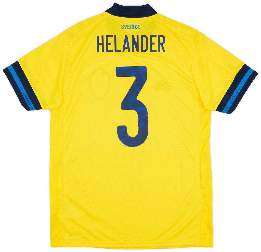 2020 Sweden Player Issue Home Shirt Helander #3 - 8/10 - (M)