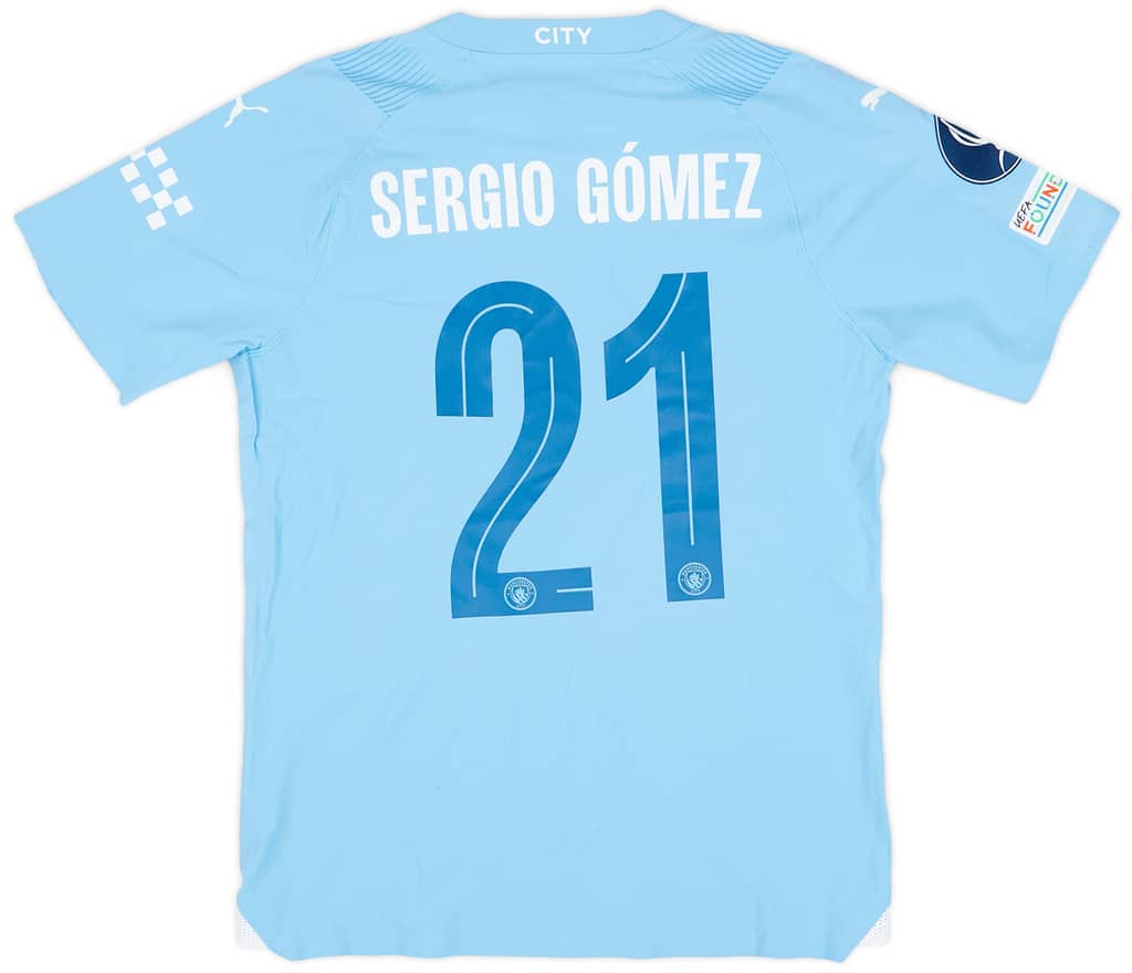 2023-24 Manchester City Match Issue Super Cup Home Shirt Sergio Gomez #21