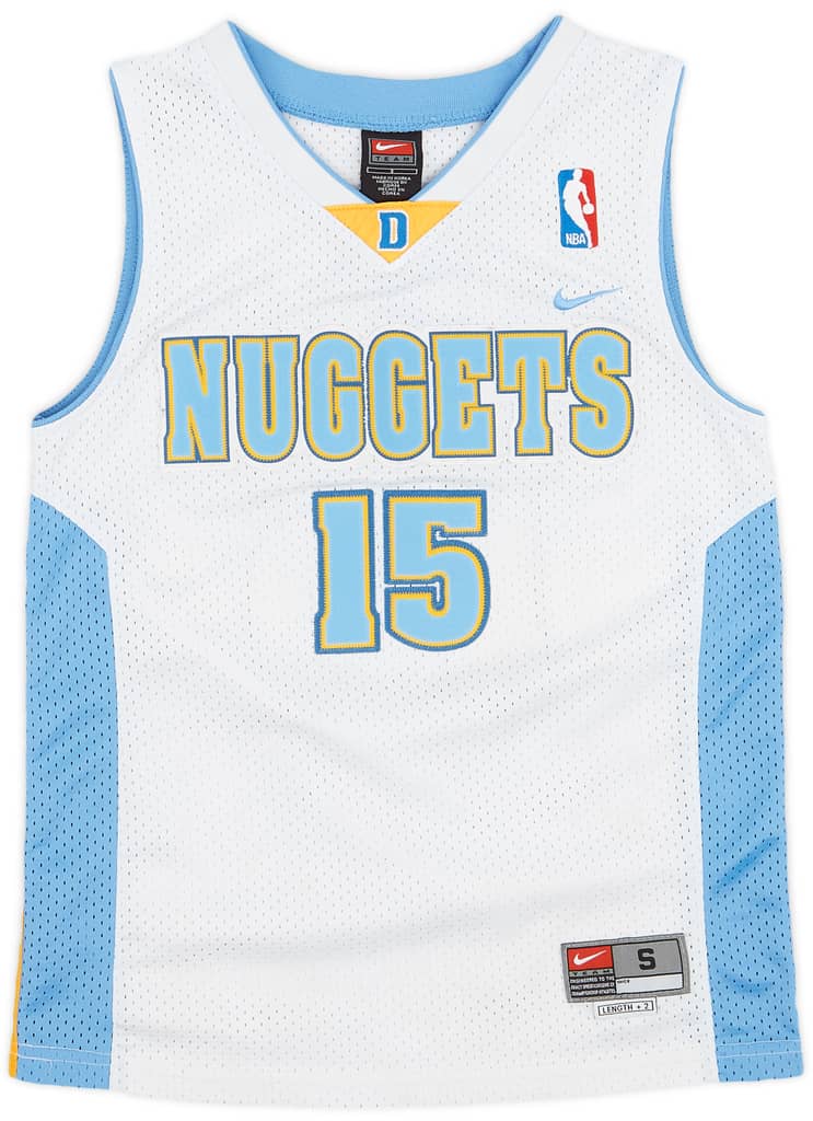 2003-04 Denver Nuggets Anthony #15 Nike Swingman Home Jersey - 8/10 - (S.Boys)