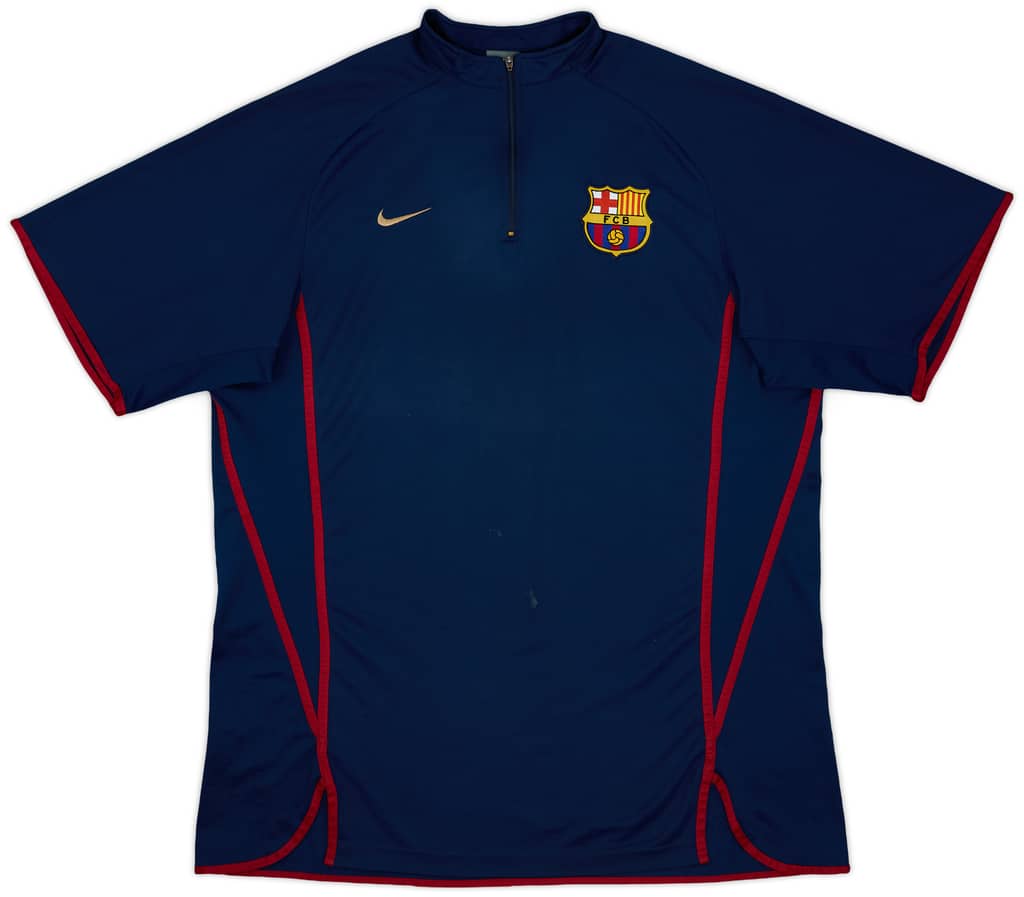 2002-03 Barcelona Nike 1/4 Zip Polo Shirt - 8/10 - (L)