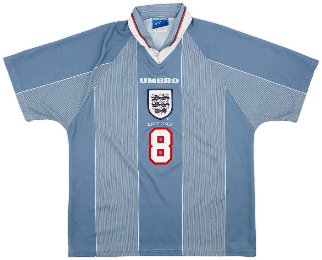 1996-97 England Away Shirt Gascoigne #8 - 9/10 - (XL)