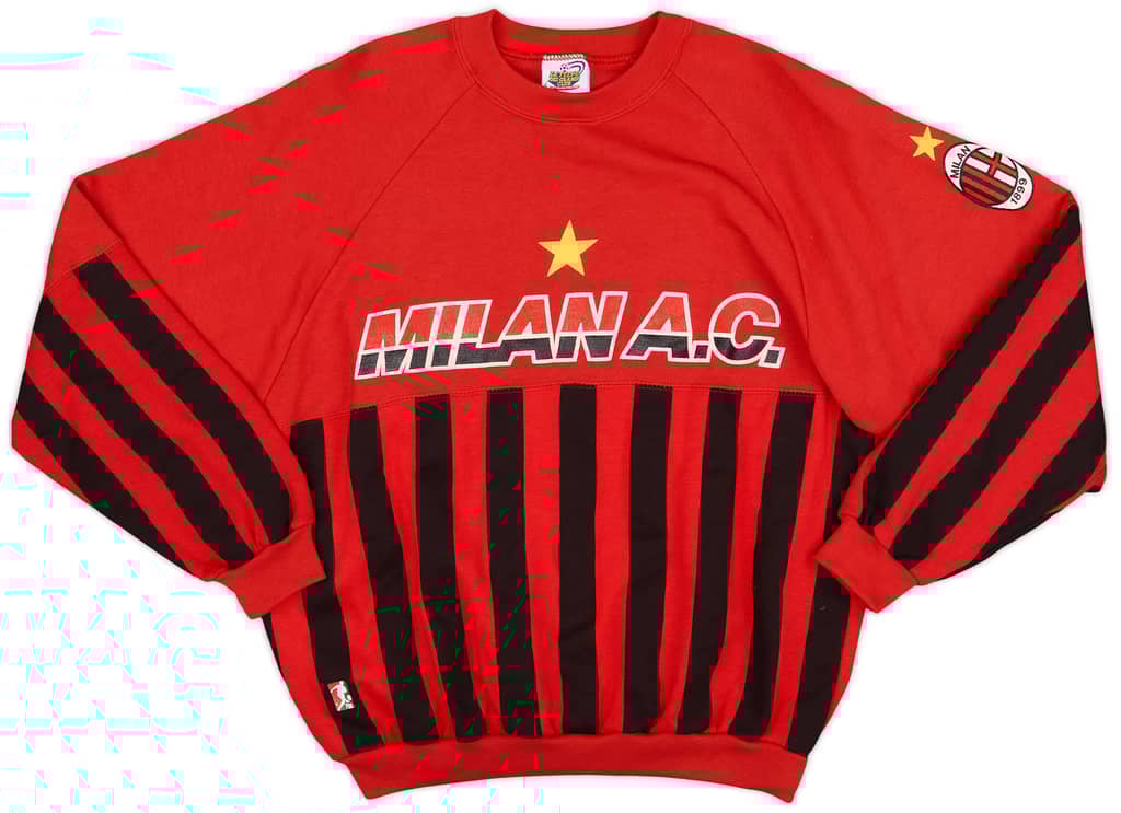 1990-91 AC Milan Le Felpe Dei Grandi Club Sweat Top - 9/10 - (M)