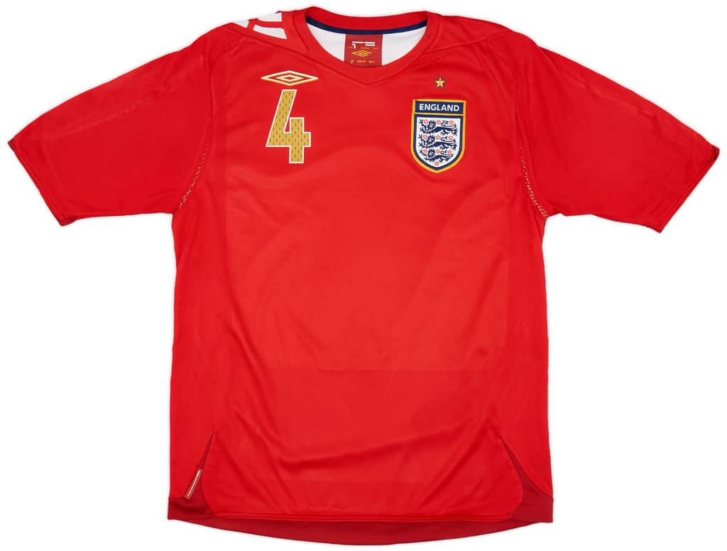2006-08 England Away Shirt Gerrard #4 - 5/10 - (L)
