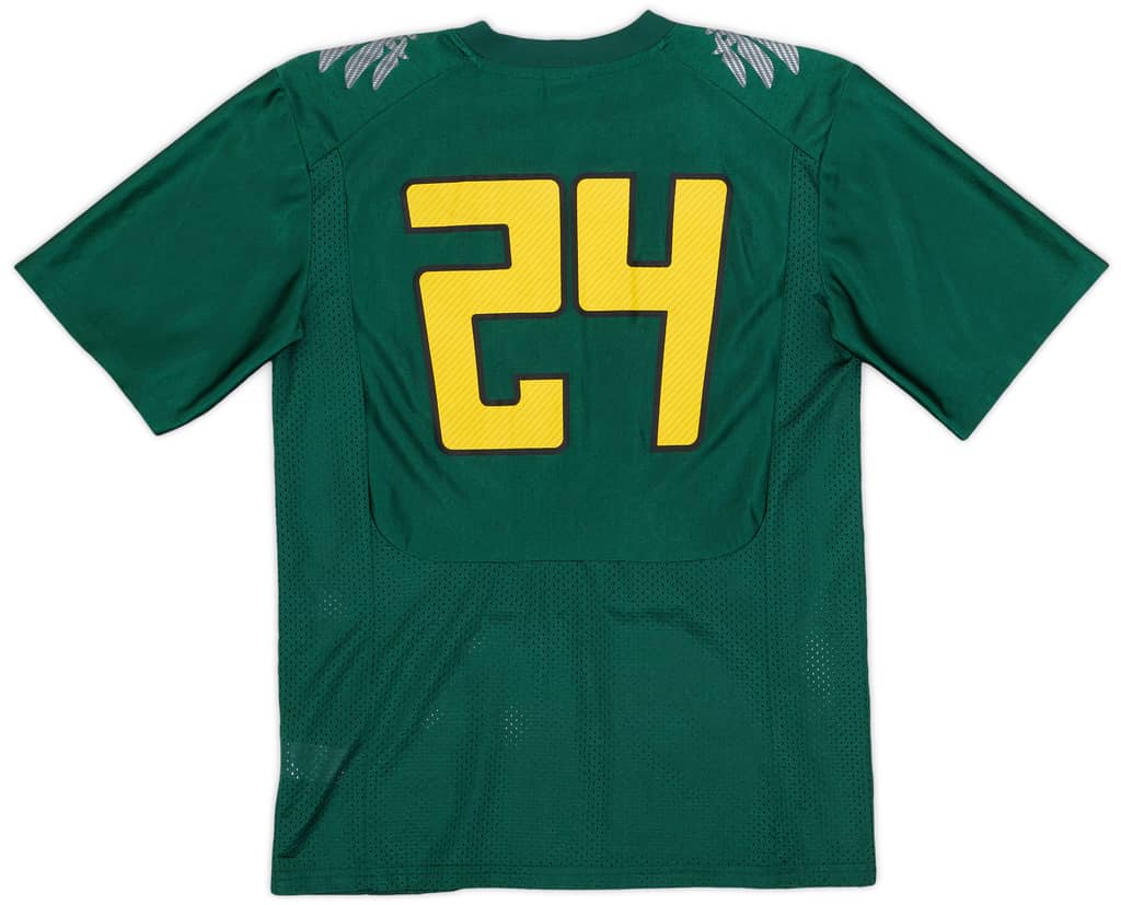 2010-11 Oregon Ducks Barner #24 Nike Home Jersey - 8/10 - (L.Boys)