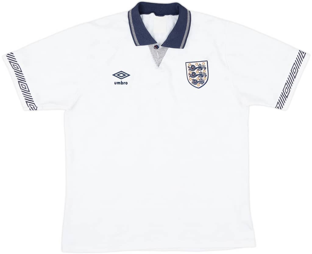 1990-92 England Home Shirt - 8/10 - (L)