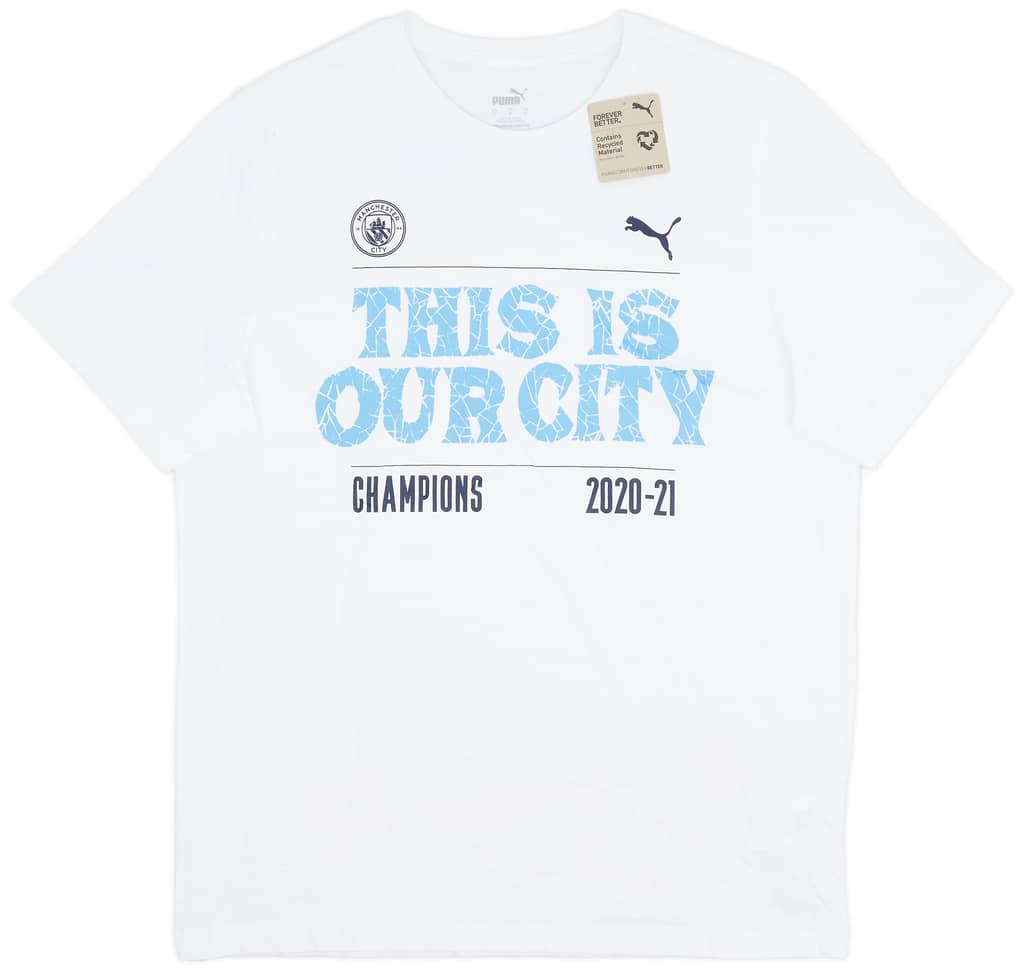 2020-21 Manchester City Puma "Champions 2020-21" Graphic Tee (L)