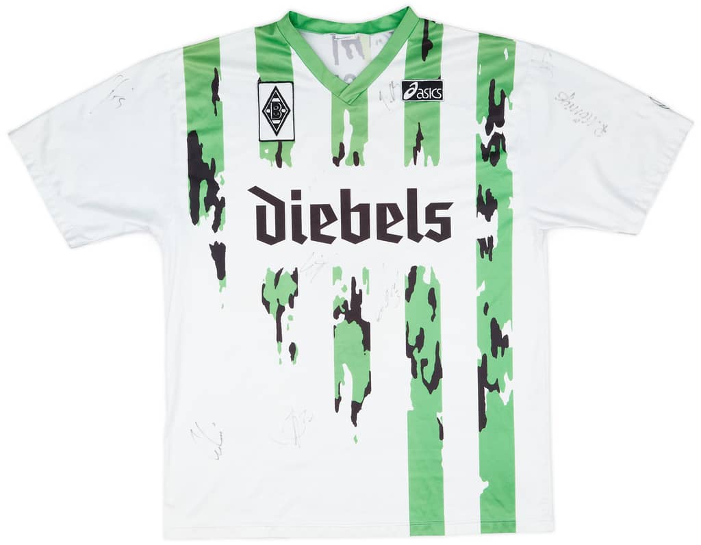 1994-95 Borussia Monchengladbach Match Issue Squad Signed Home Shirt #3