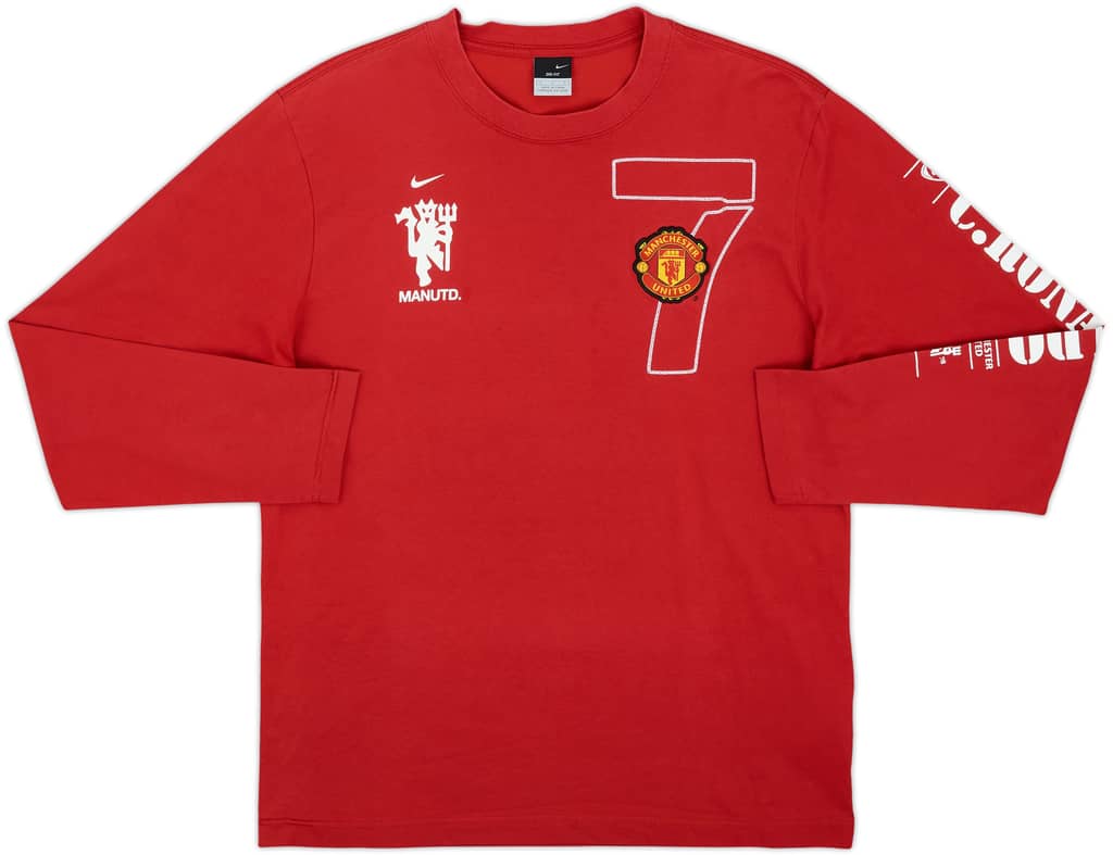 2006-07 Manchester United Nike Cotton L/S Tee #7 - 9/10 - (L)