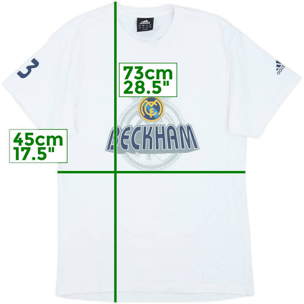 2003-04 Real Madrid adidas Beckham Cotton Tee - 7/10 - (M)