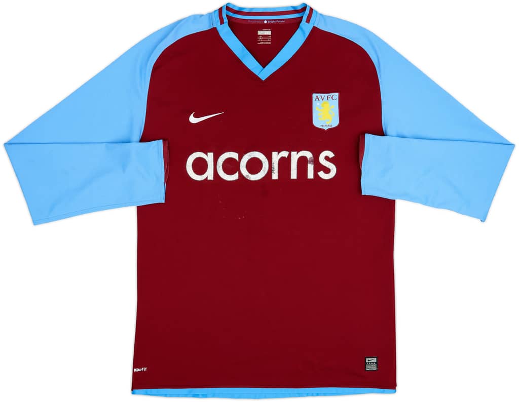 2008-09 Aston Villa Home L/S Shirt - 3/10 - (3XL)