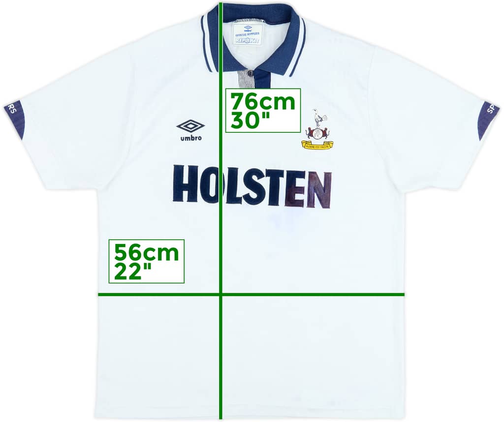 1991-93 Tottenham Home Shirt - 5/10 - (L)