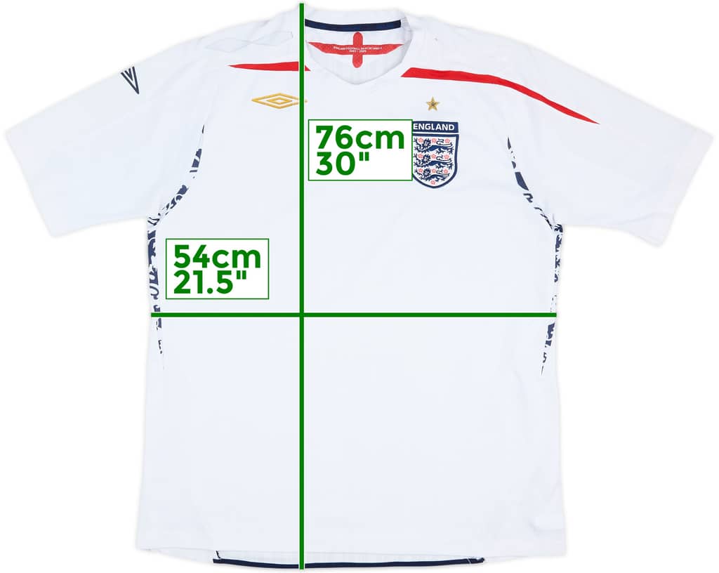 2007-09 England Home Shirt - 4/10 - (XL)
