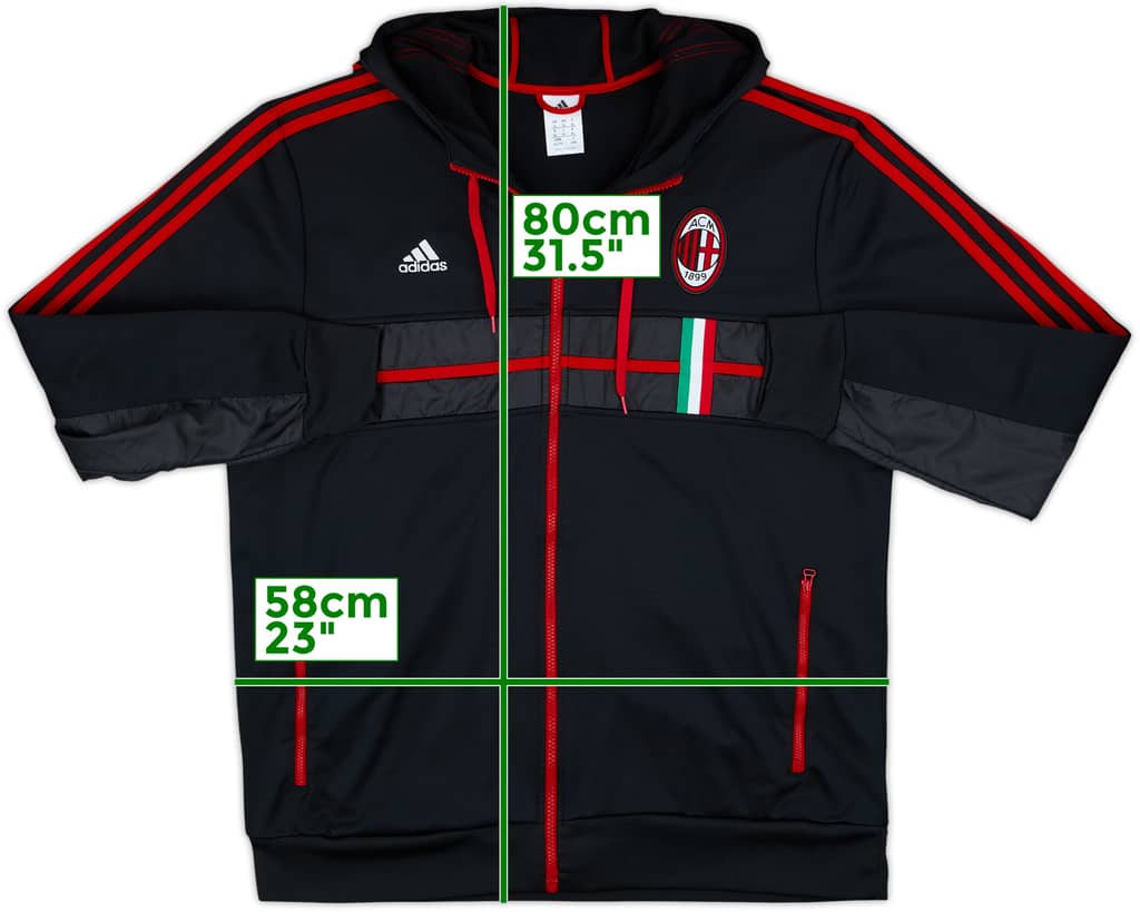 2012-13 AC Milan adidas Hooded Track Jacket - 8/10 - (XL)