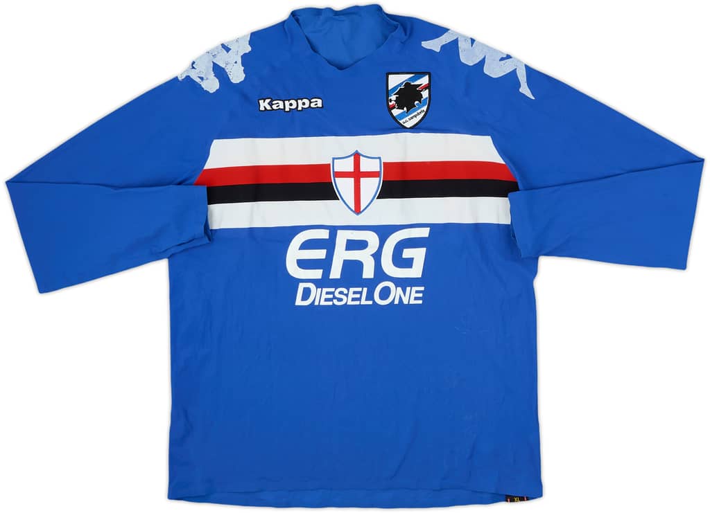 Camiseta de local versión jugador de manga larga del Sampdoria 2007-09 - 5/10 - (XL)