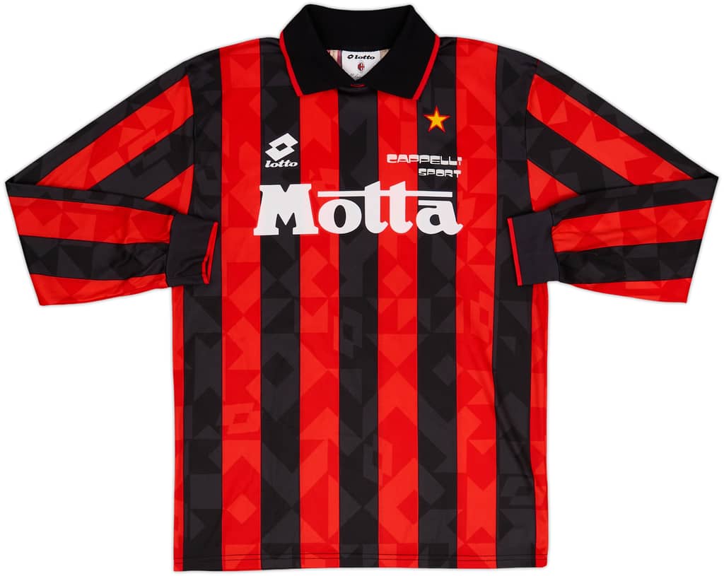 1993-94 AC Milan Home L/S Shirt - 9/10 - (M)