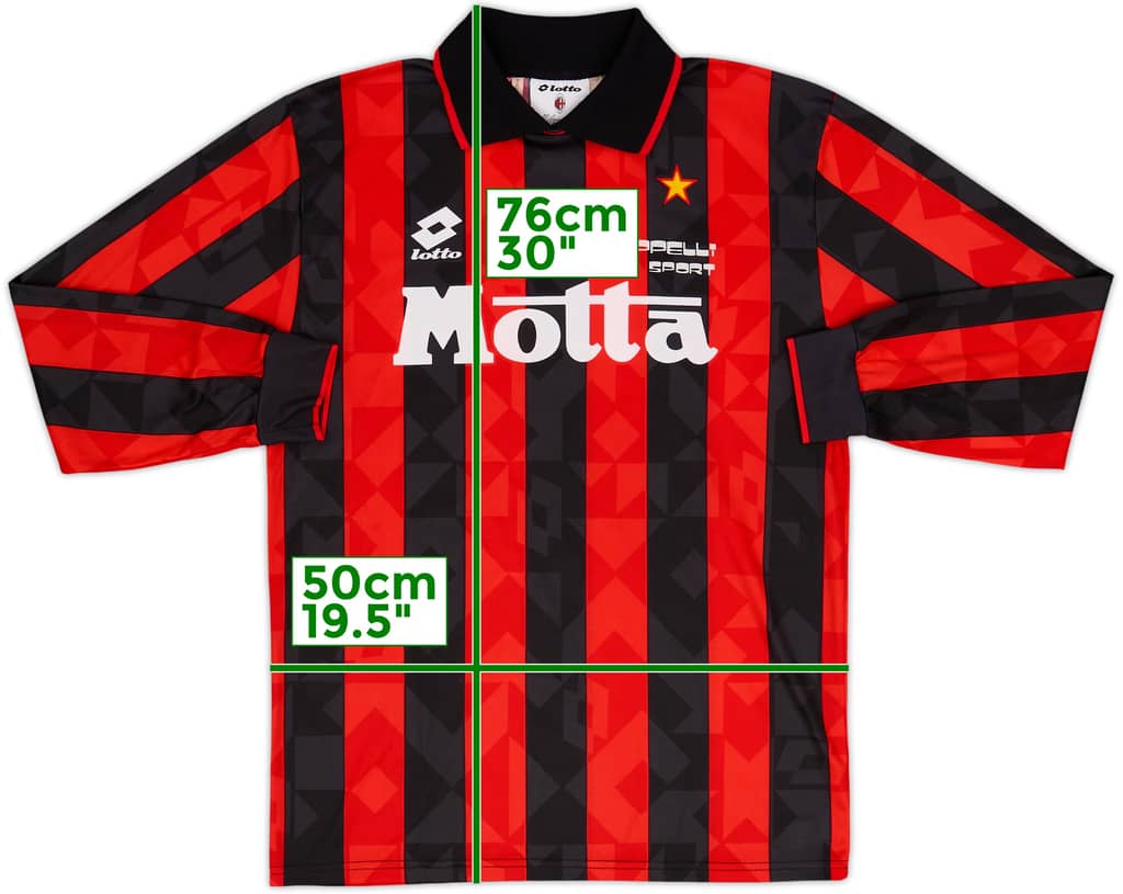 1993-94 AC Milan Home L/S Shirt - 9/10 - (M)